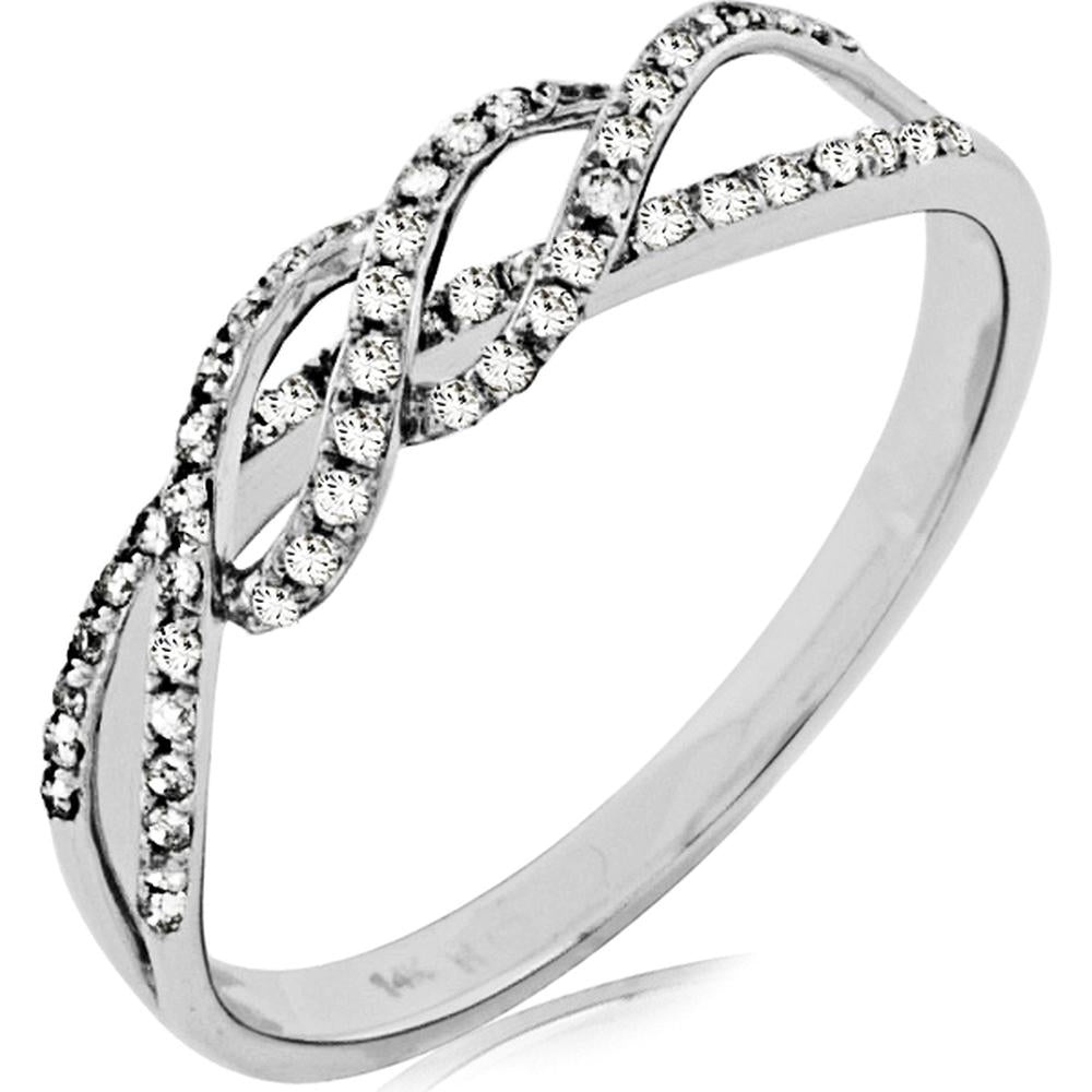 Royal 14K White Gold Round Diamond Wedding Ring - 0.18 Carat Total Diamond Weight