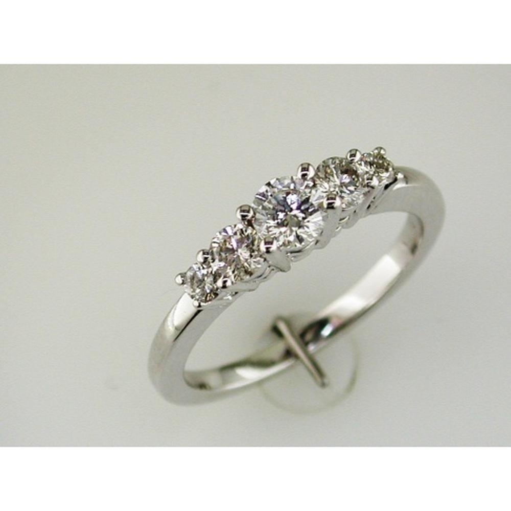 Royal 14K White Gold Round Halo Diamond Engagement Ring - 0.75 Carat Total Diamond Weight