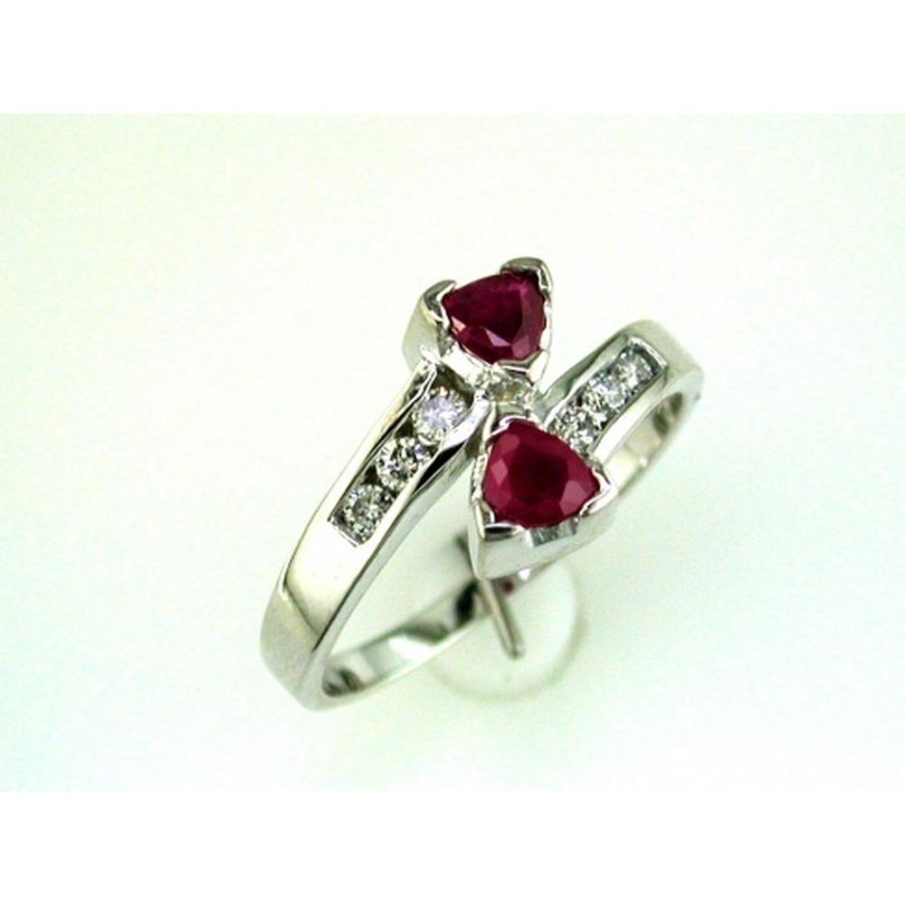 Royal 14K White Gold Ruby & Diamond Ring - 0.80 Carat Total Gem Weight