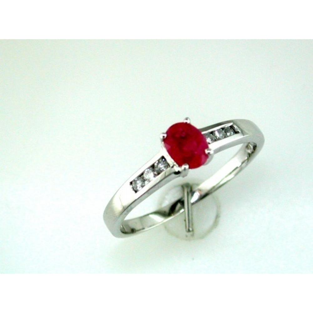Royal 14K White Gold Ruby & Diamond Ring - Elegance Redefined