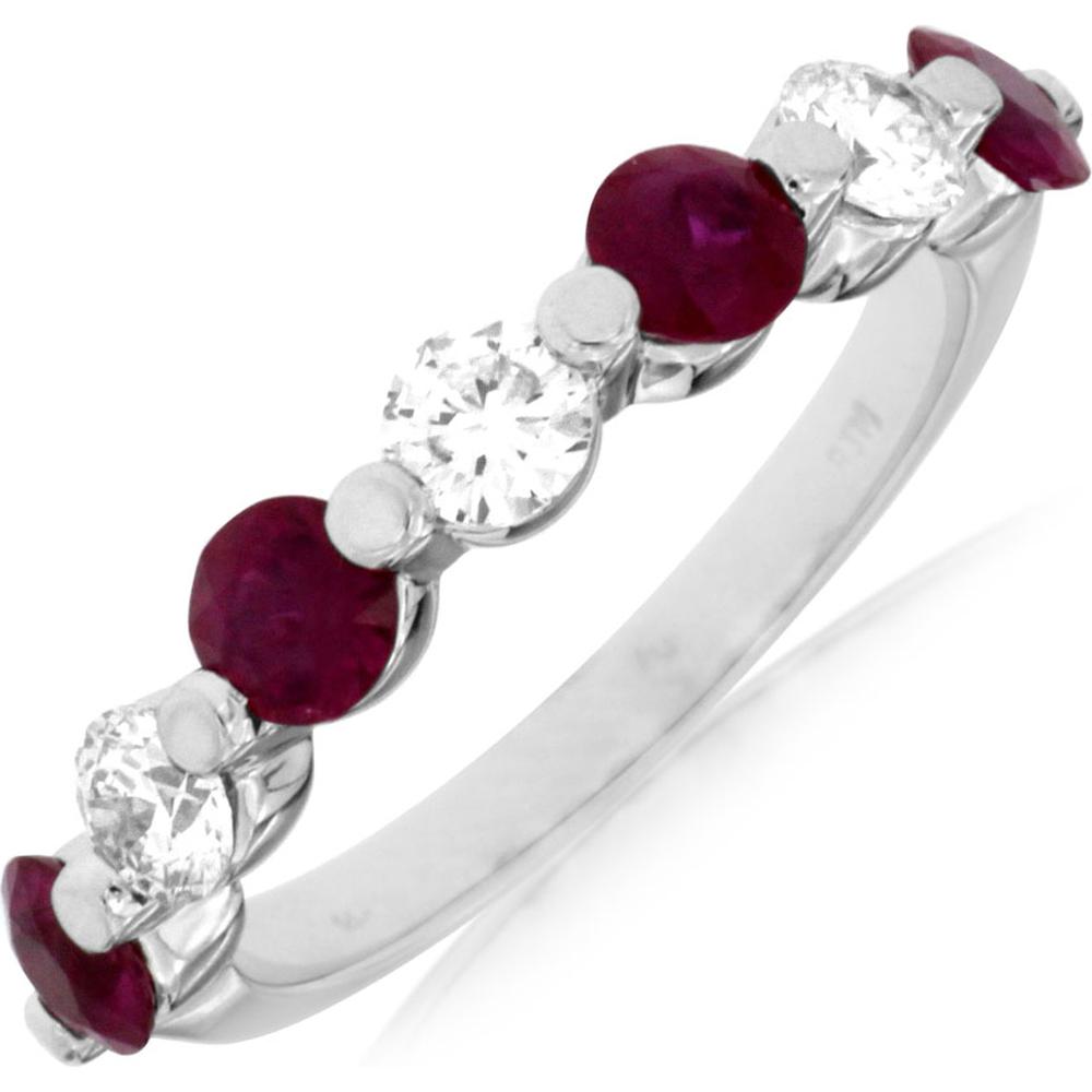 Royal 14K White Gold Ruby & Diamond Ring - Exquisite Beauty and Elegance