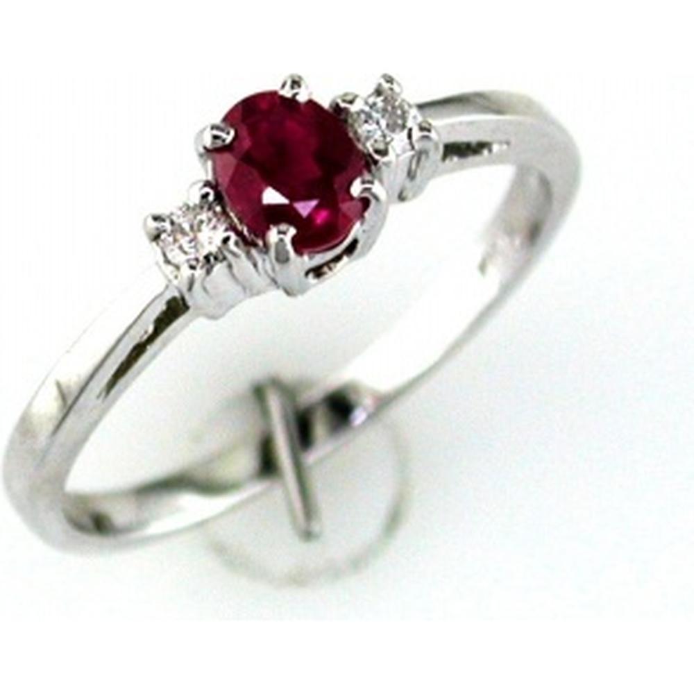 Royal 14K White Gold Ruby & Diamond Ring - Exquisite Crimson Elegance