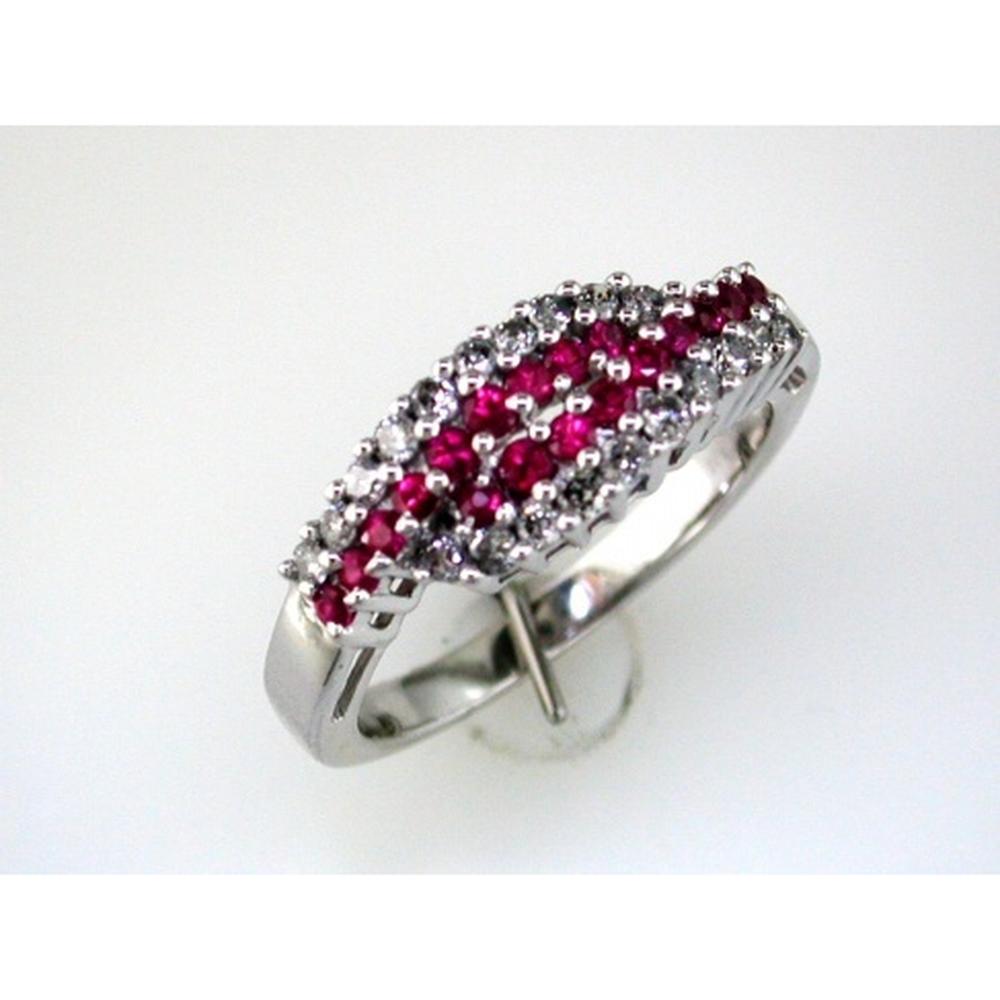 Royal 14K White Gold Ruby & Diamond Ring - Exquisite Fiery Elegance