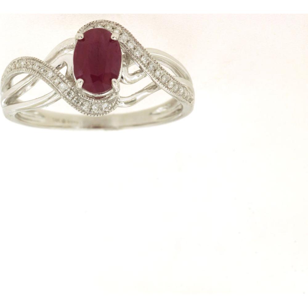 Royal 14K White Gold Ruby & Diamond Ring - Radiant Elegance