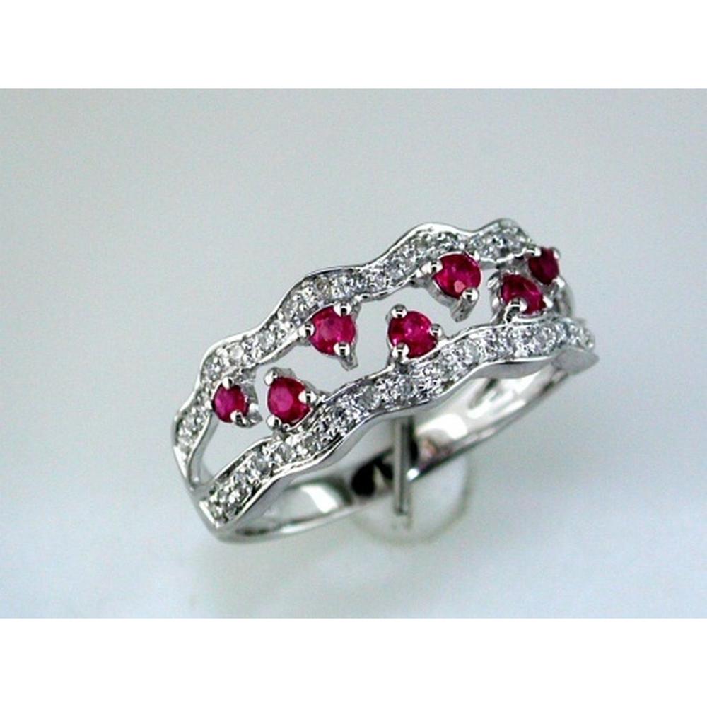 Royal 14K White Gold Ruby & Diamond Ring - Timeless Elegance and Radiant Beauty