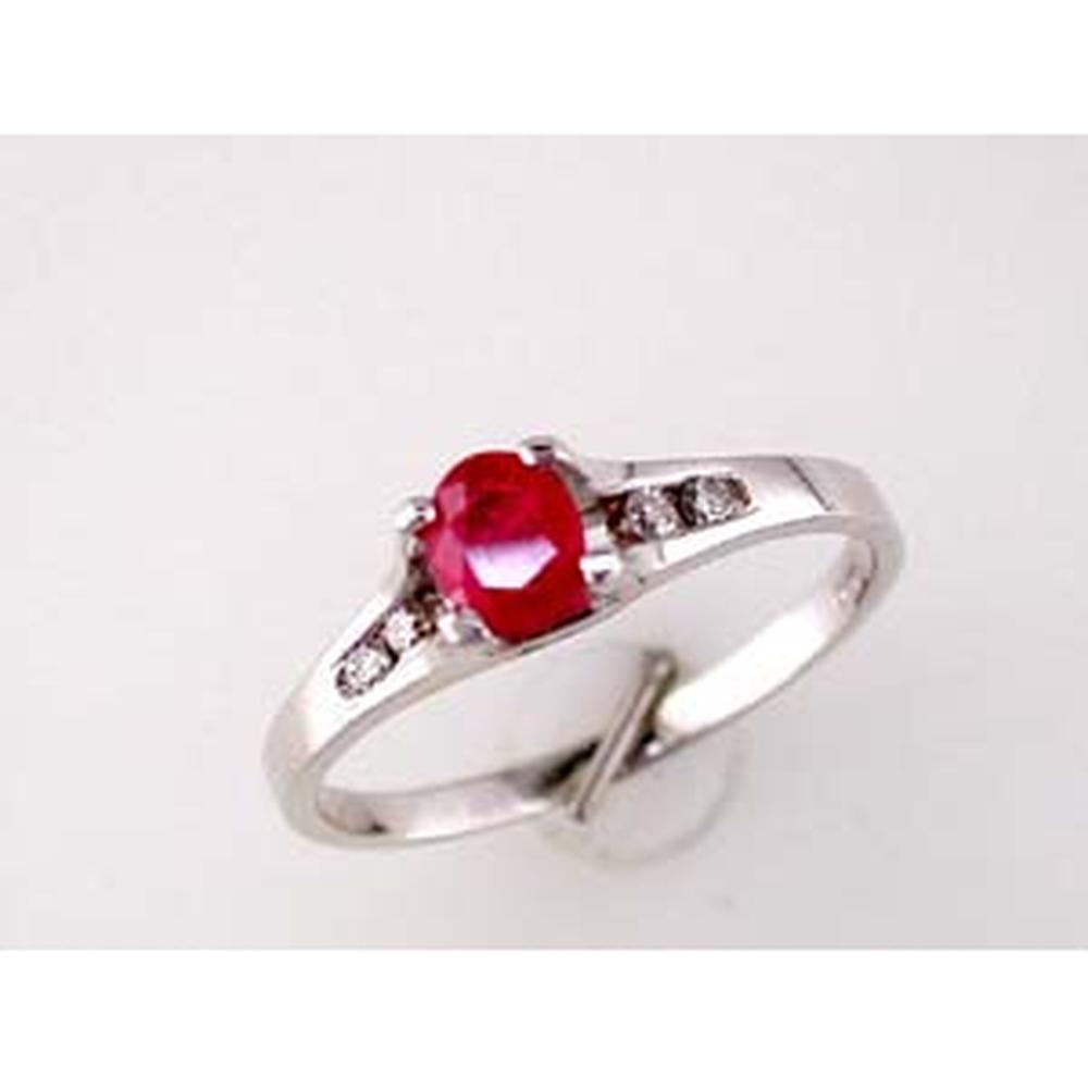 Royal 14K White Gold Ruby & Diamond Ring - Timeless Elegance in Red