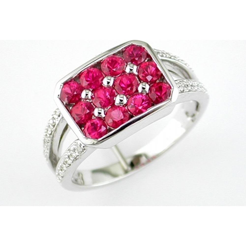 Royal 14K White Gold Ruby & Diamond Ring - Timeless Elegance