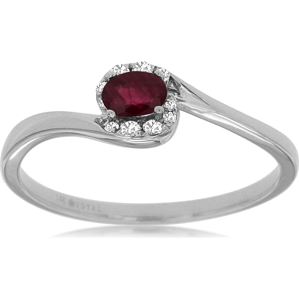 Royal 14K White Gold Ruby & Diamond Ring - Timeless Elegance