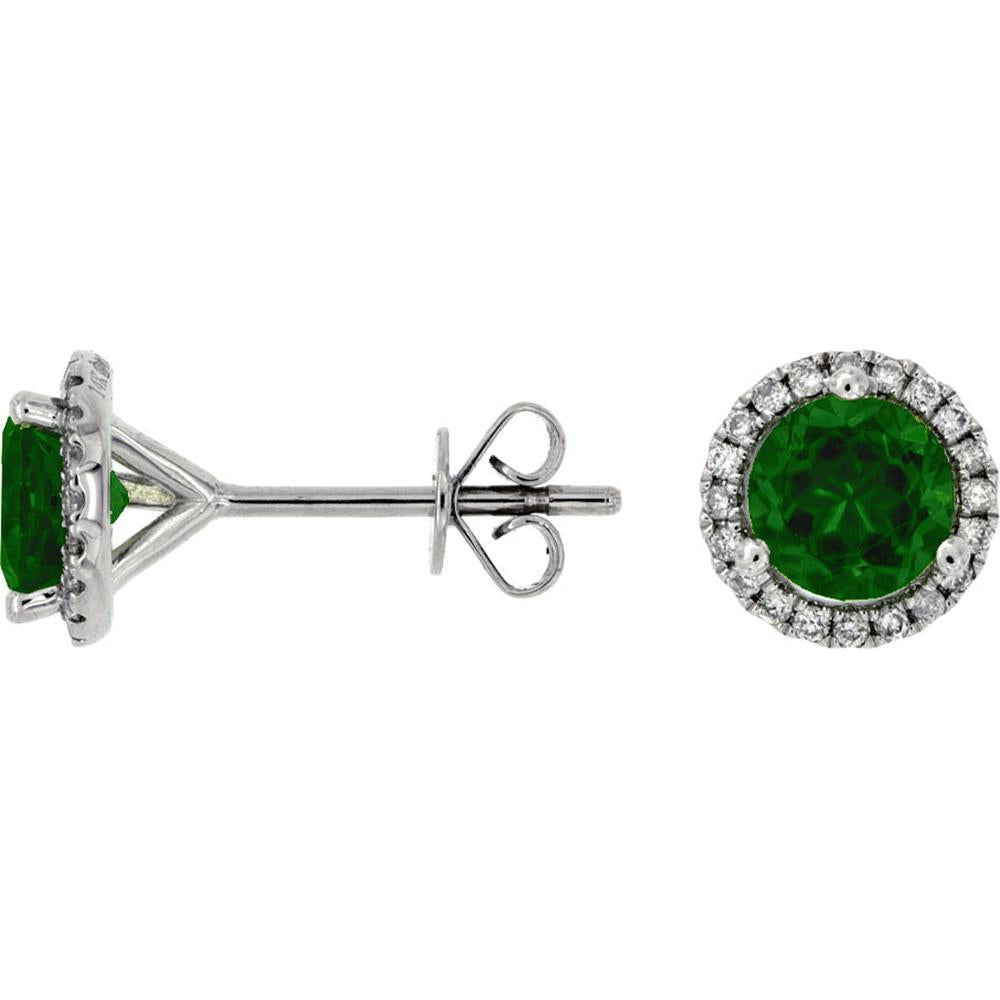 Royal 14K White Gold Russalite & Diamond Earrings - Enchanting Allure in 1.50 Carats