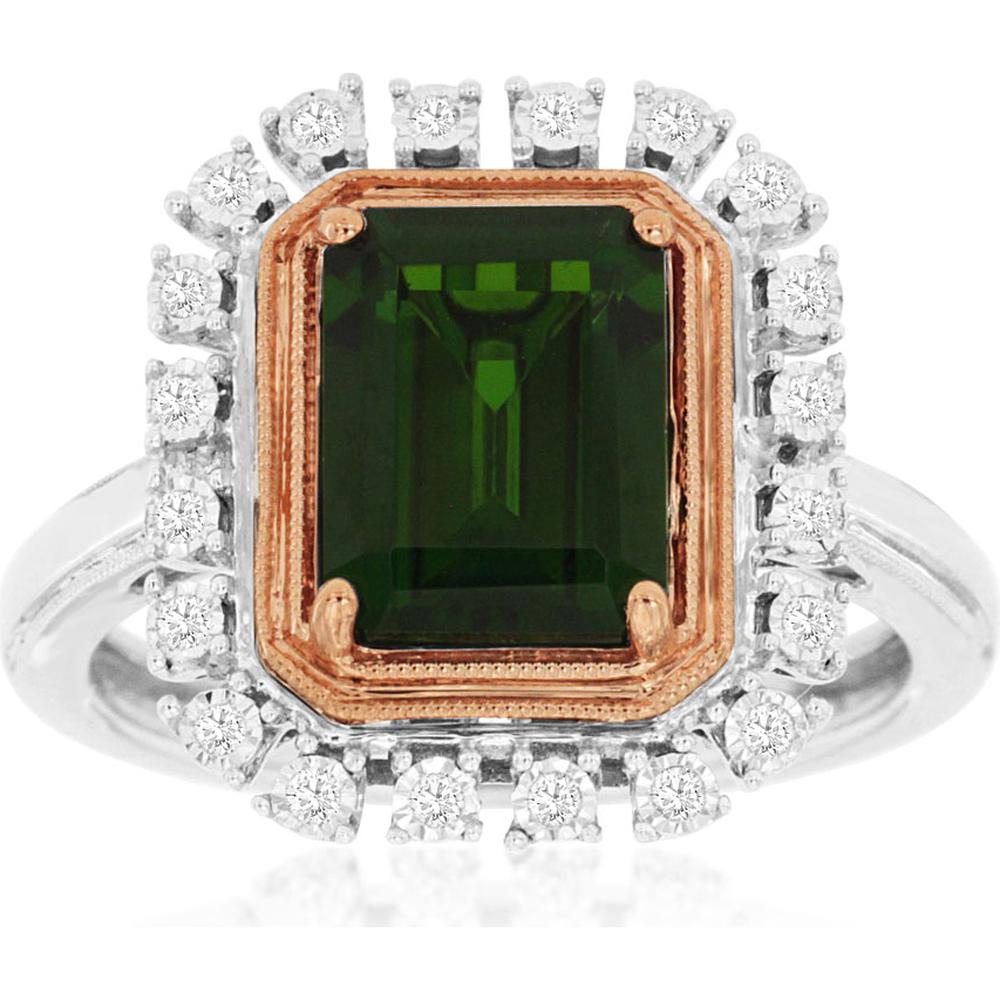 Royal 14K White Gold Russalite & Diamond Halo Ring - 2.60 Carats Total Gem Weight