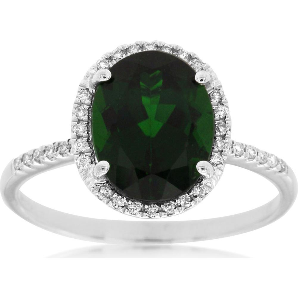 Royal 14K White Gold Russalite & Diamond Oval Ring - 2.60 Carats Russalite & 0.15 Carats Diamond Total Weight