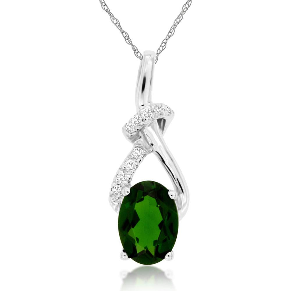 Royal 14K White Gold Russalite & Diamond Pendant - Exquisite Elegance