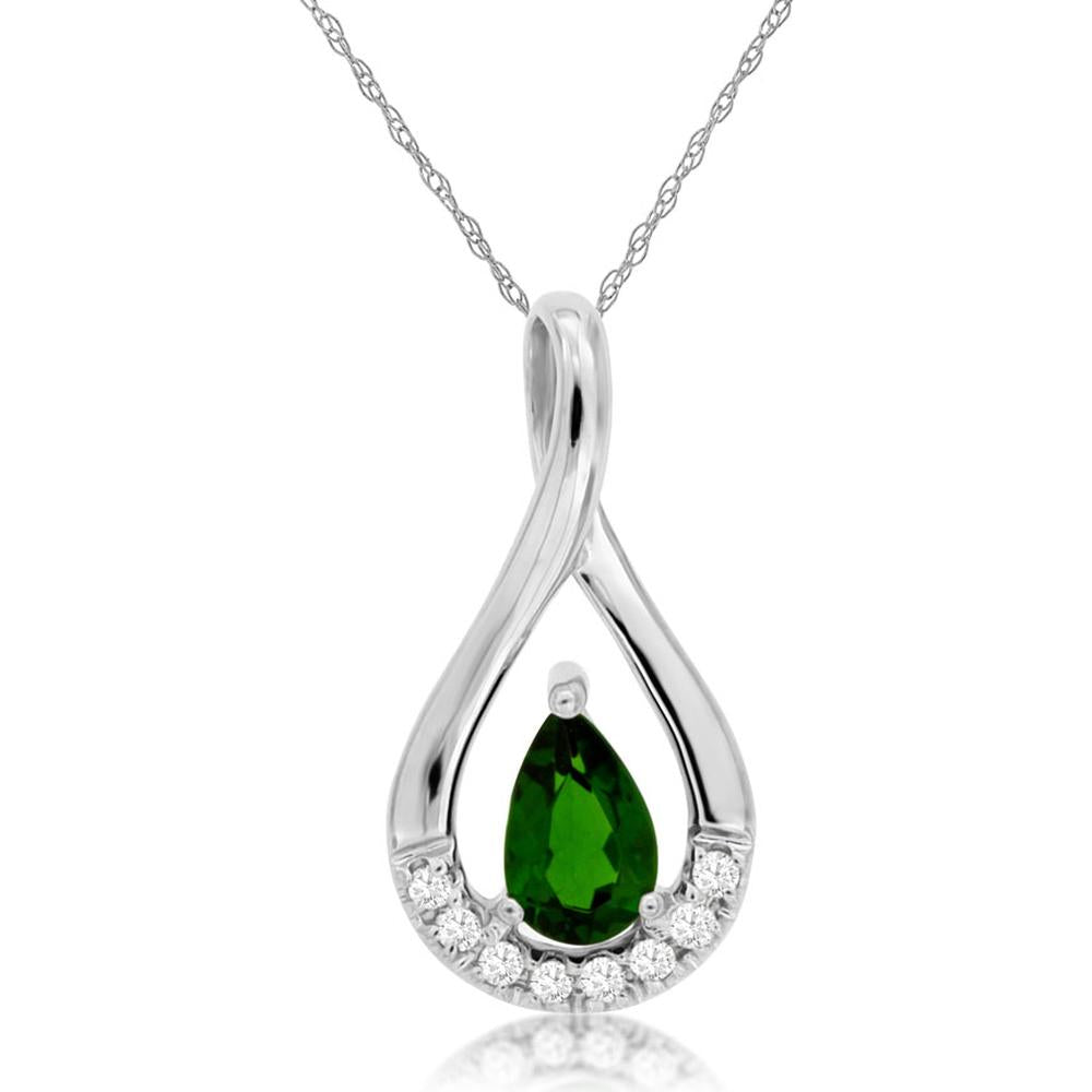 Royal 14K White Gold Russalite & Diamond Pendant - Timeless Elegance & Sparkle