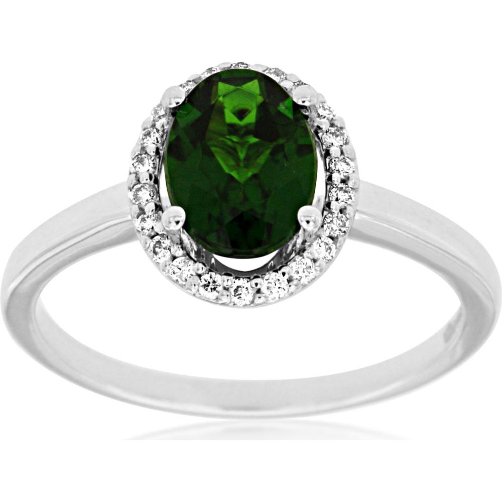 Royal 14K White Gold Russalite and Diamond Ring - 1.30 Carat Russalite, 0.12 Carat Diamond Total