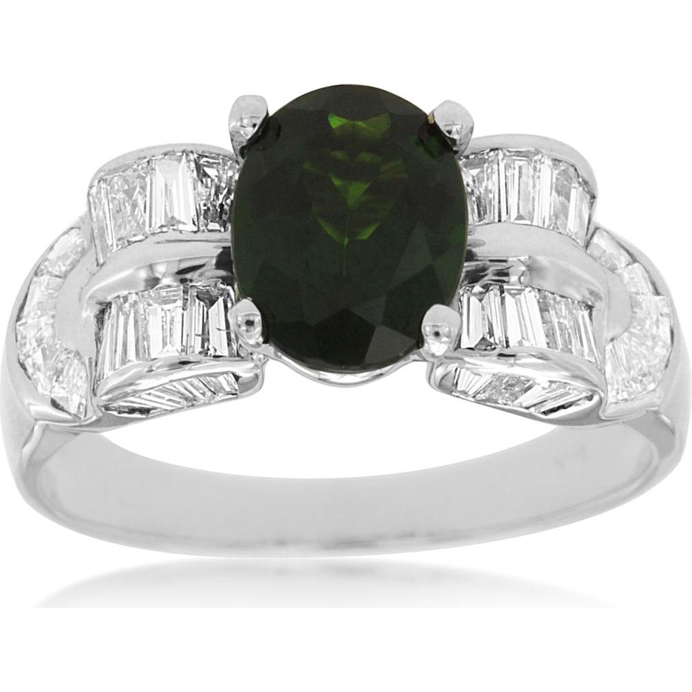Royal 14K White Gold Russalite & Diamond Ring - Captivating Luxury Brilliance