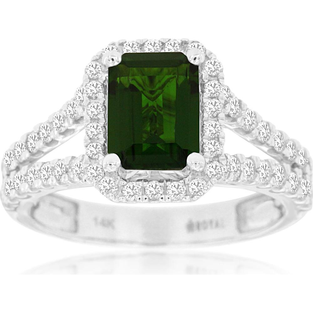 Royal 14K White Gold Russalite & Diamond Ring - Timeless Elegance & Celestial Sparkle