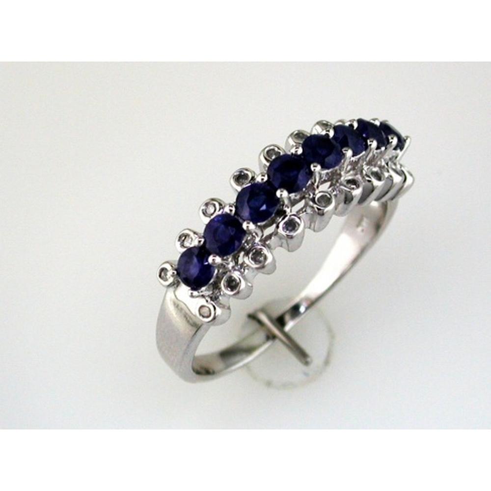 Royal 14K White Gold Sapphire and Diamond Ring - 1.07 Carat Total Gem Weight