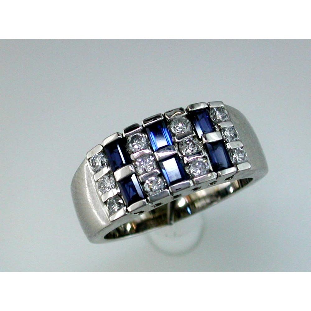 Royal 14K White Gold Sapphire & Diamond Ring - 1.22 Carat Total Gem Weight