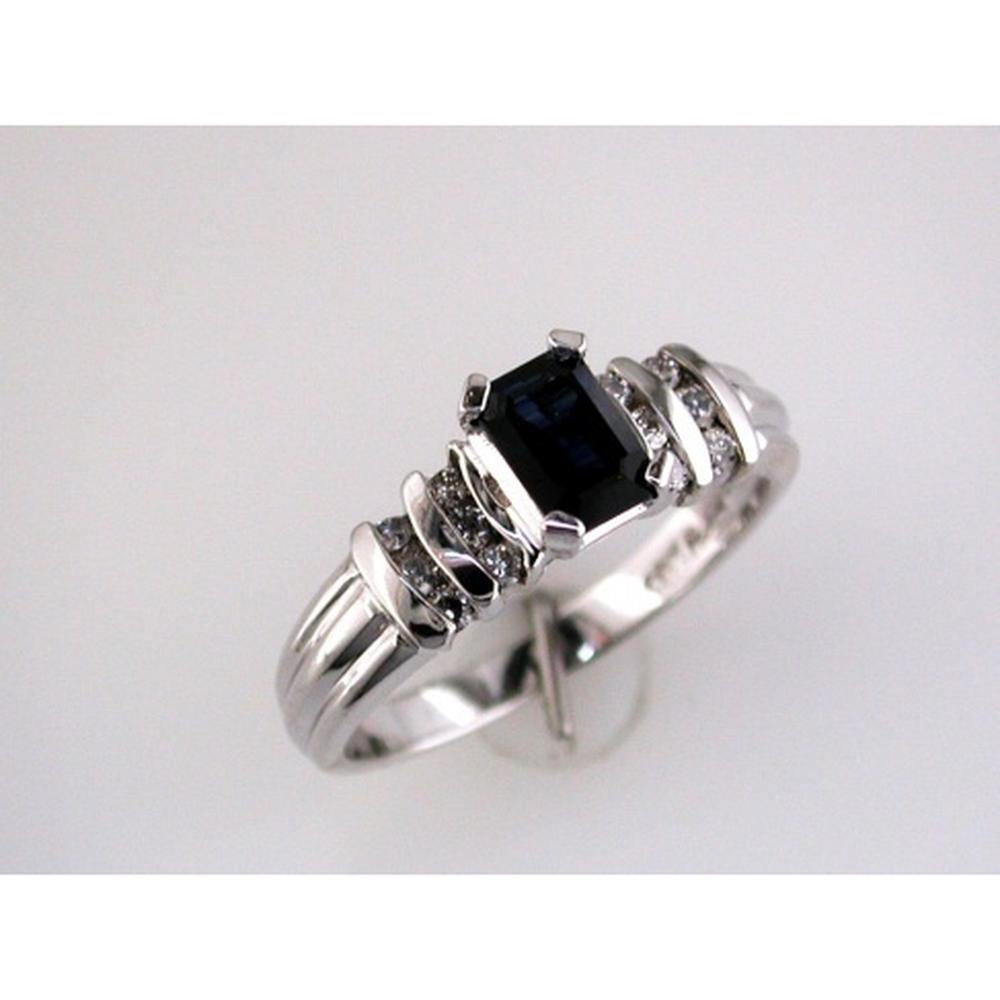 Royal 14K White Gold Sapphire & Diamond Ring - Elegant Blue Gemstone Brilliance