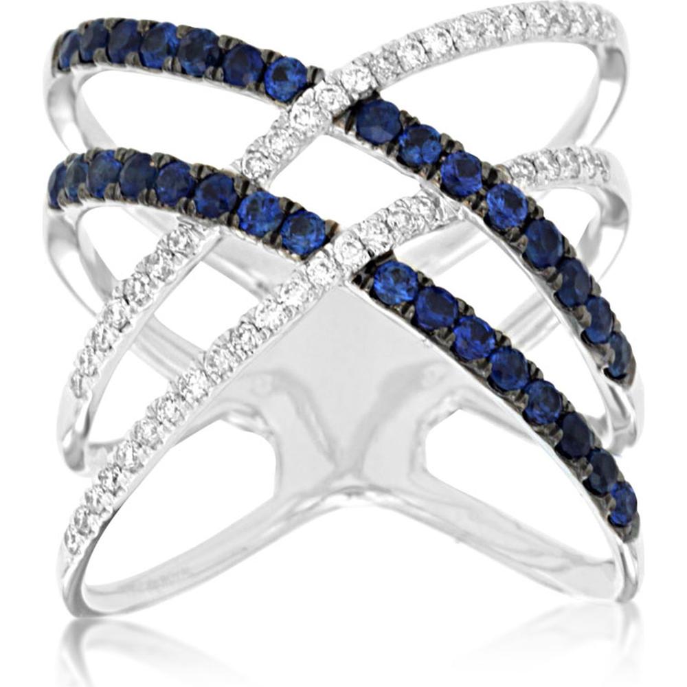 Royal 14K White Gold Sapphire & Diamond Ring - Exquisite Beauty