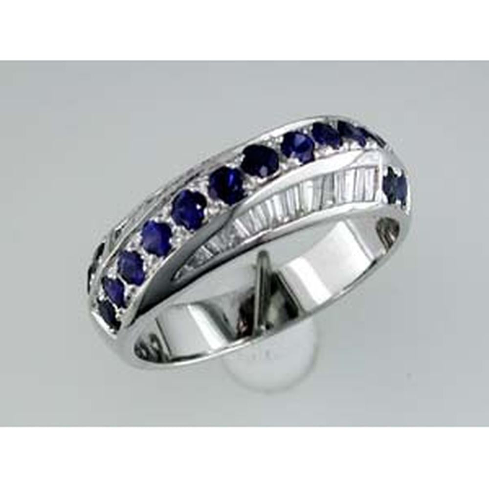 Royal 14K White Gold Sapphire & Diamond Ring - Exquisite Blue Beauty