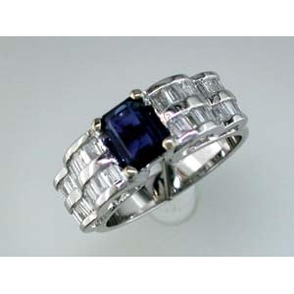 Royal 14K White Gold Sapphire & Diamond Ring - Exquisite Elegance