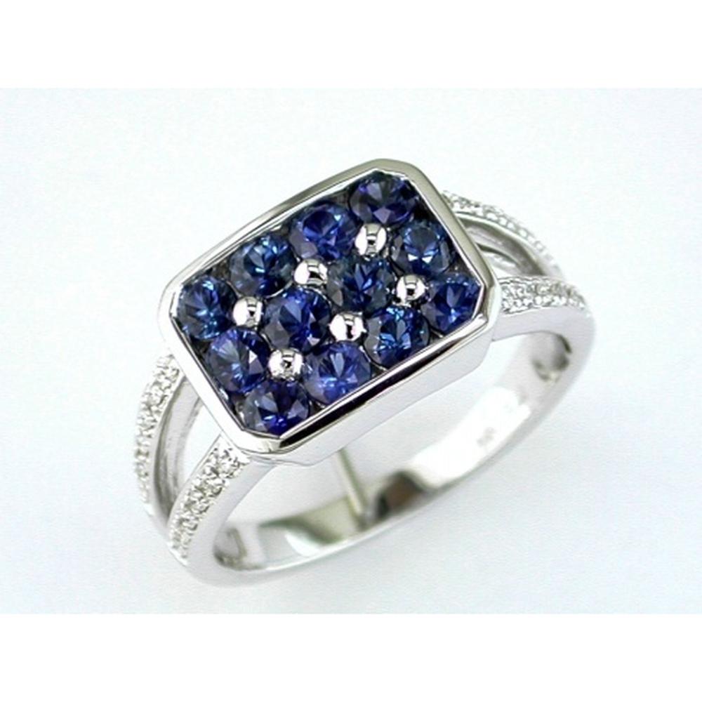 Royal 14K White Gold Sapphire & Diamond Ring - Exquisite Halo Design