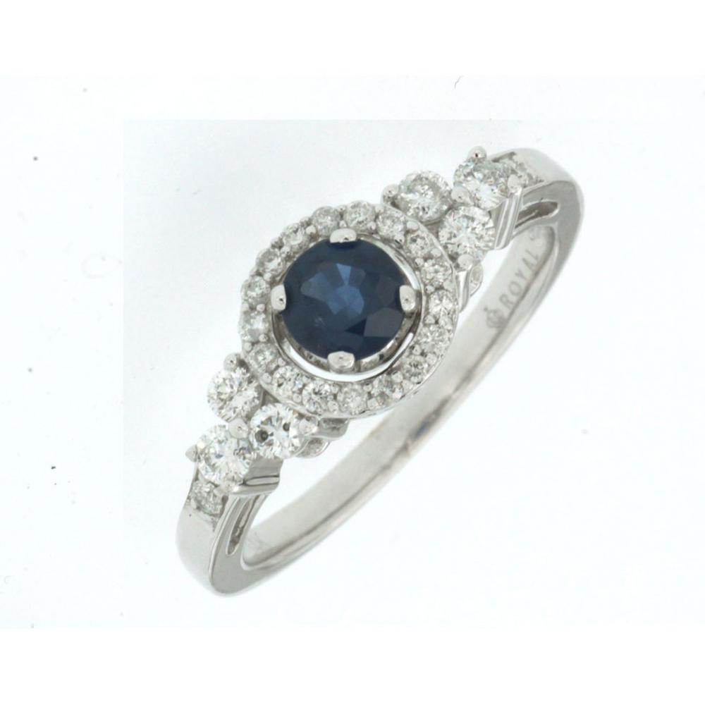 Royal 14K White Gold Sapphire & Diamond Ring - Exquisite Love Brilliance
