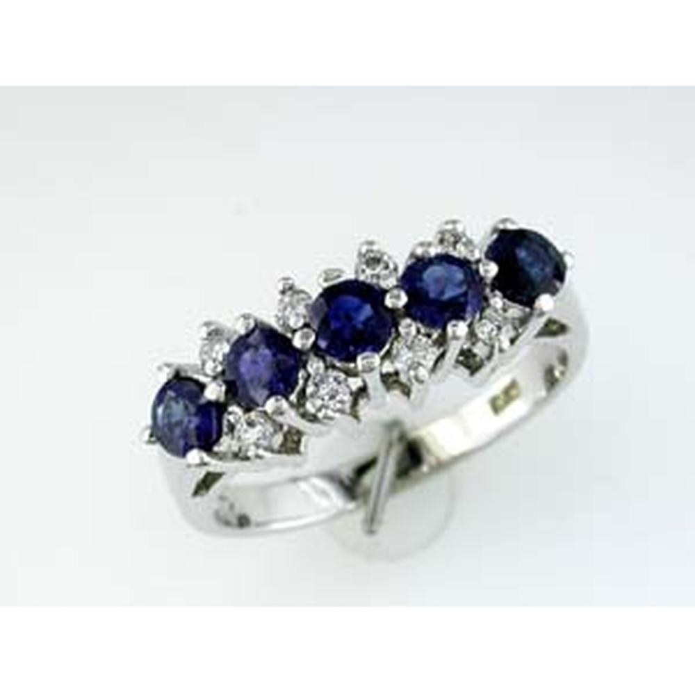 Royal 14K White Gold Sapphire & Diamond Ring - Timeless Elegance