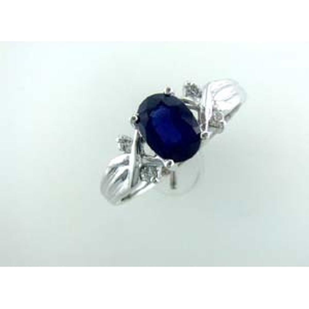 Royal 14K White Gold Sapphire & Diamond Ring - Timeless Elegance