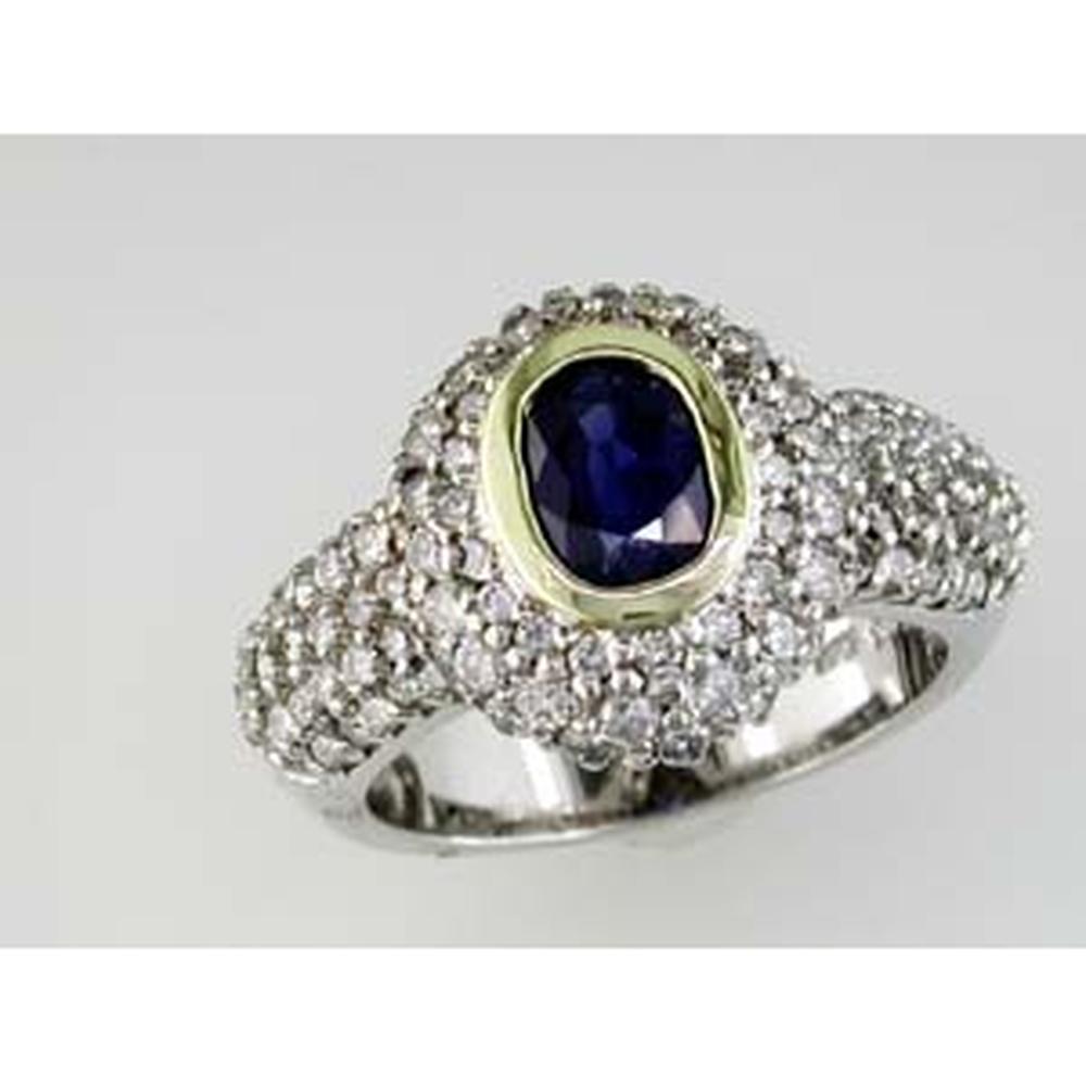 Royal 14K White Gold Sapphire & Diamond Ring - Timeless Elegance