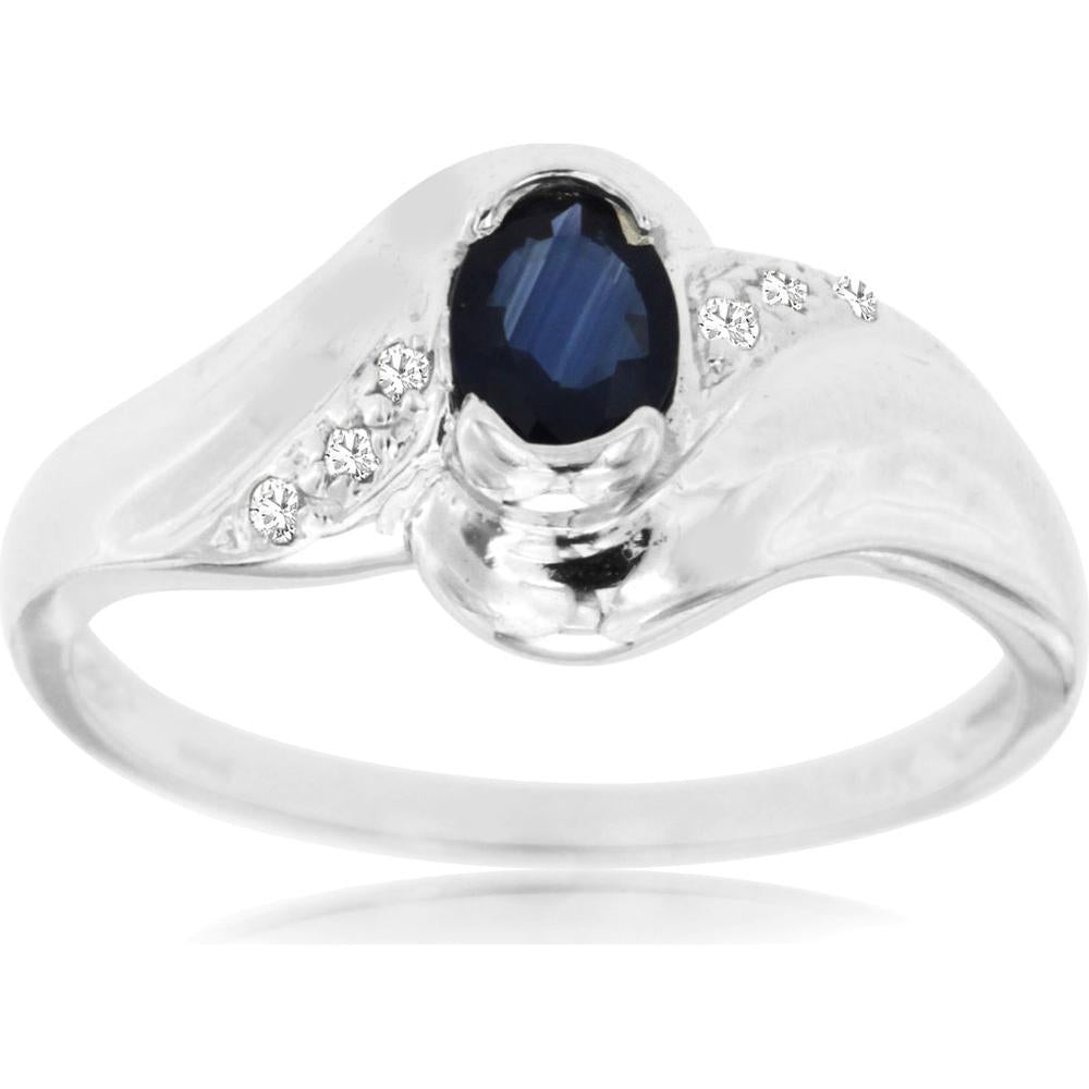Royal 14K White Gold Sapphire & Diamond Ring - Timeless Elegance