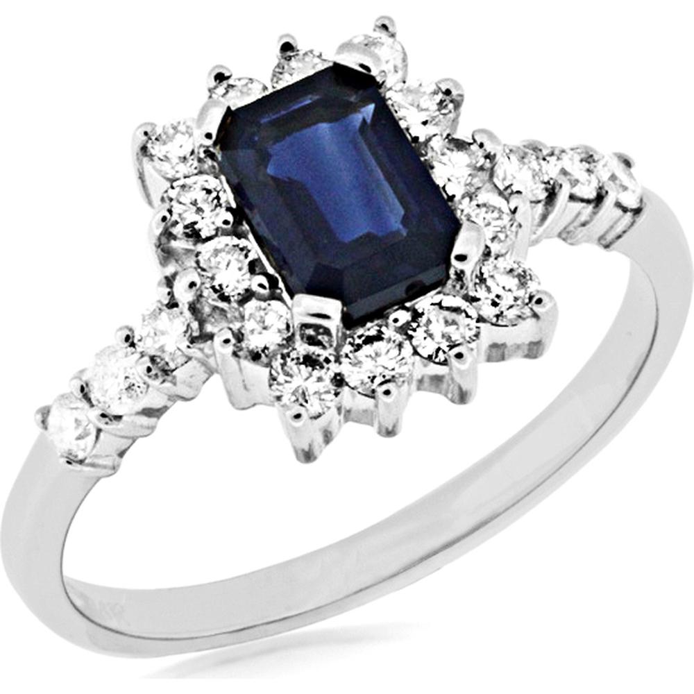 Royal 14K White Gold Sapphire & Diamond Ring - Timeless Elegance