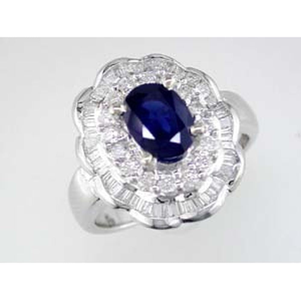 Royal 14K White Gold Sapphire & Diamond Ring - Timeless Elegance