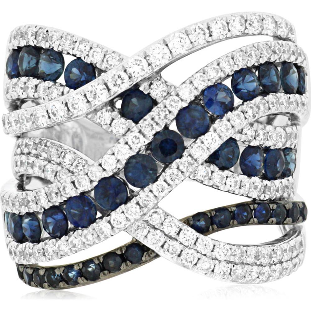 Royal 14K White Gold Sapphire & Diamond Ring - Timeless Elegance