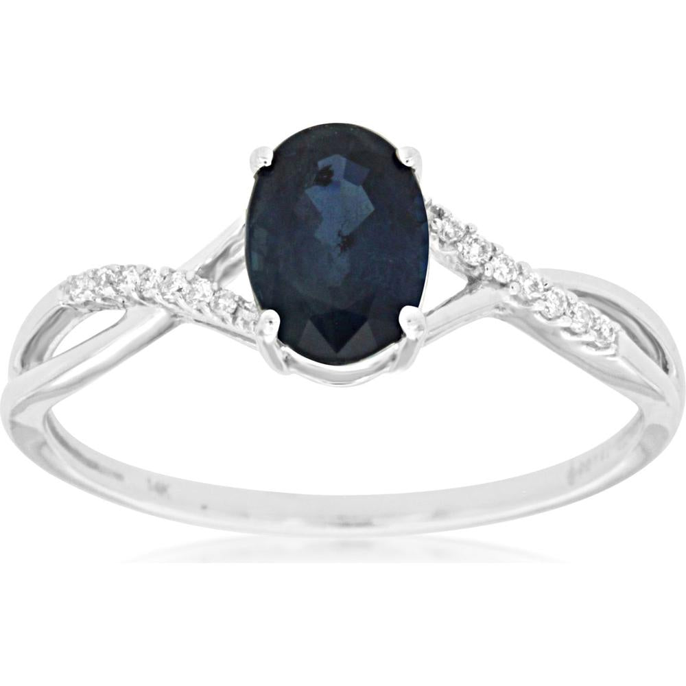 Royal 14K White Gold Sapphire & Diamond Ring - Timeless Elegance