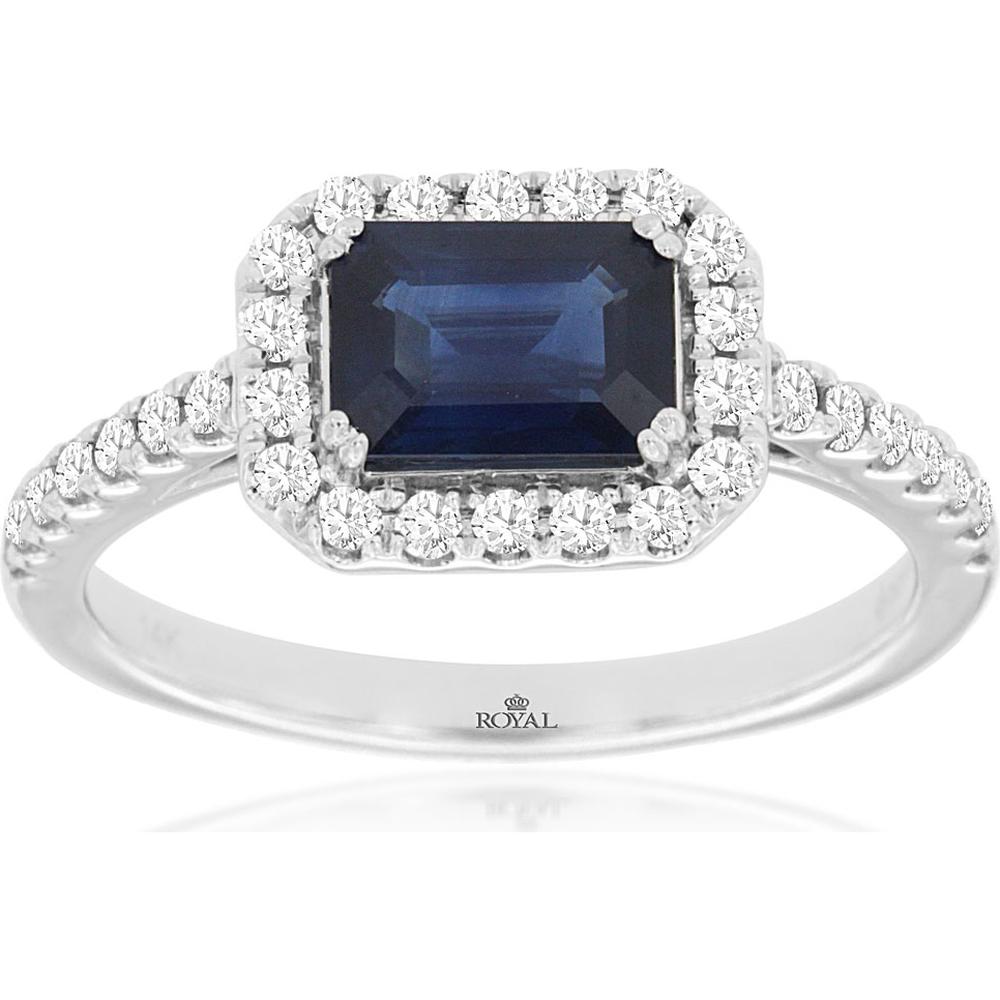 Royal 14K White Gold Sapphire & Diamond Ring - Timeless Elegance