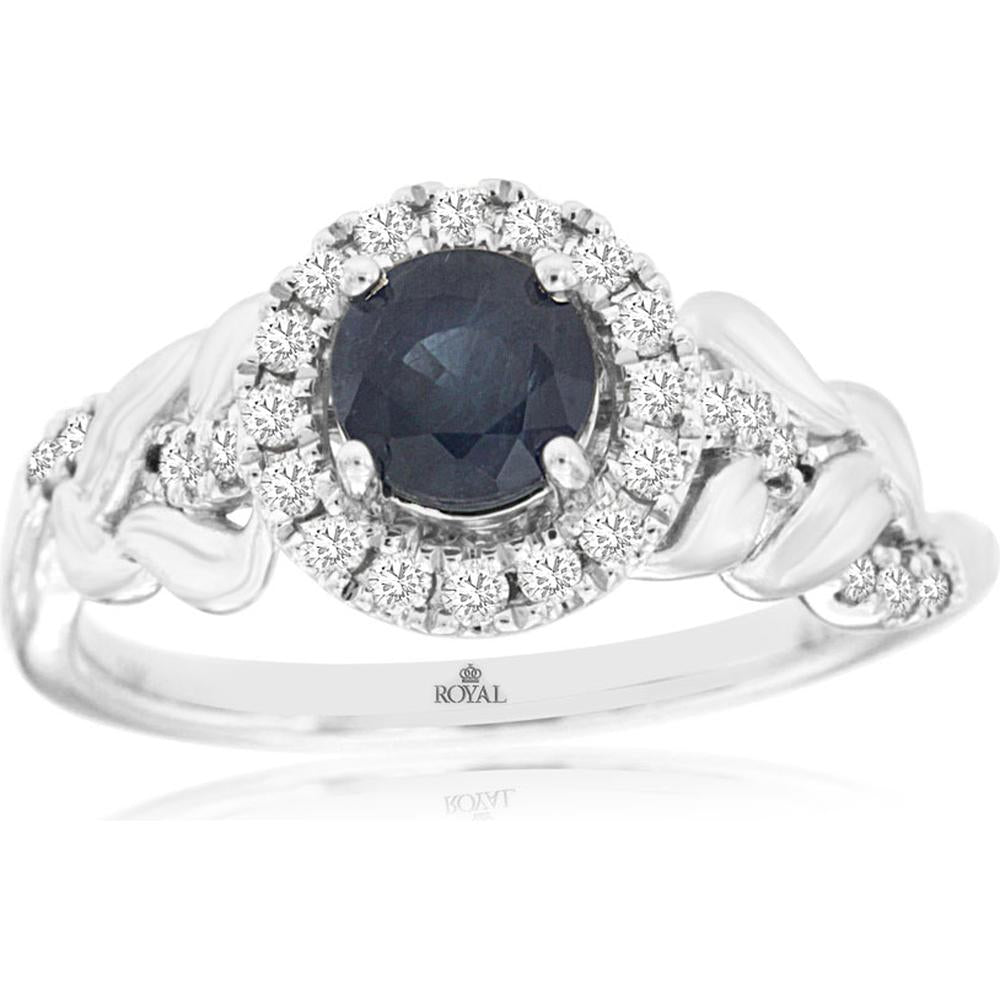 Royal 14K White Gold Sapphire & Diamond Ring - Timeless Elegance