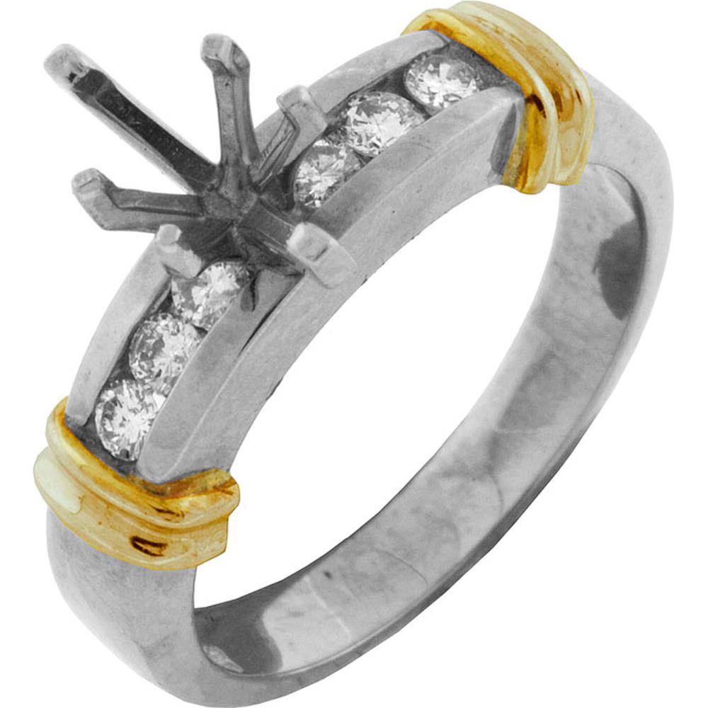 Royal 14K White Gold Semi Mount Band for Round Diamond - 0.30 Carat