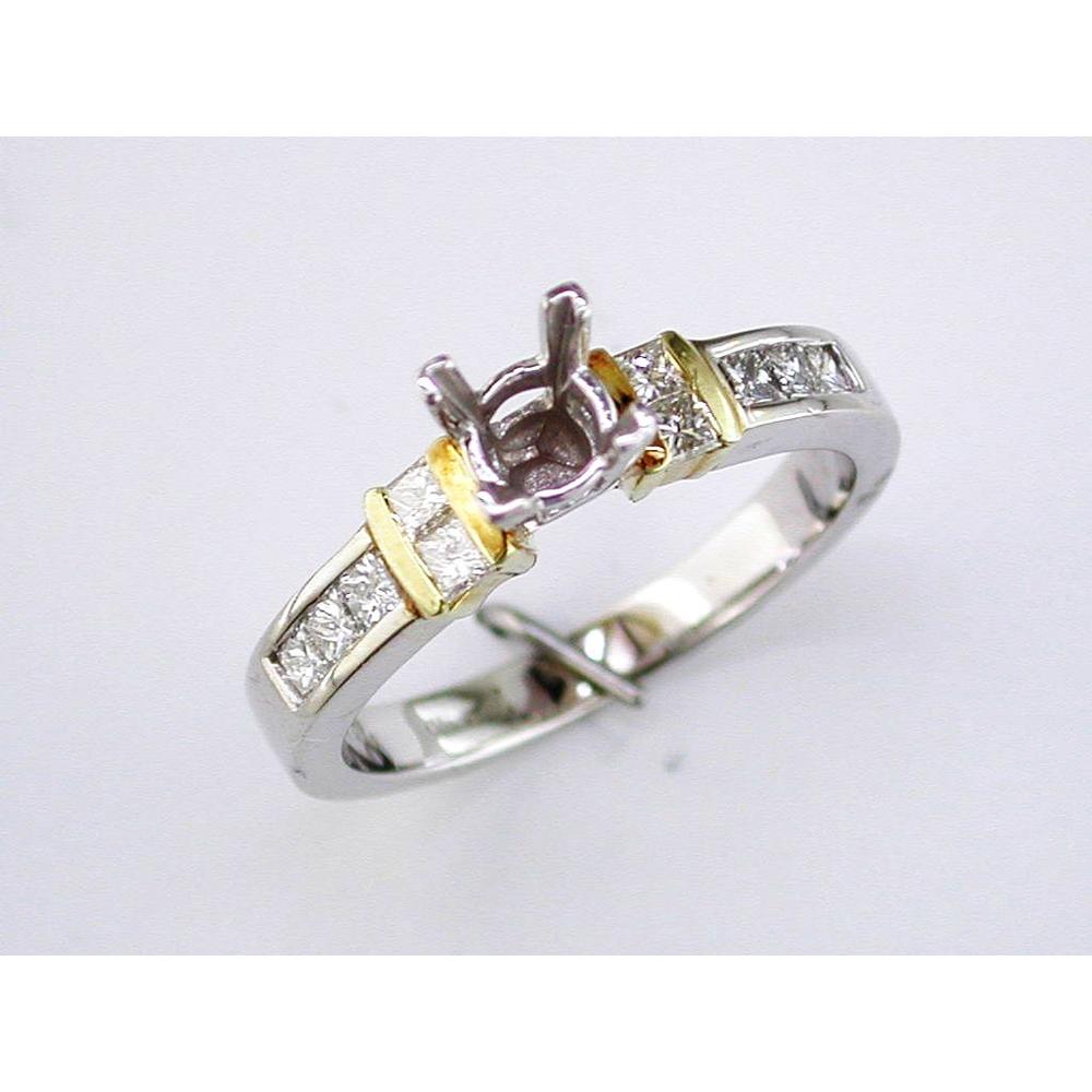 Royal 14K White Gold Semi Mount Engagement Ring Setting - Perfe Carat for Personalization!