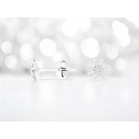 Royal 14K White Gold Starburst Diamond Stud Earrings with 0.08 Carats Total Diamond Weight