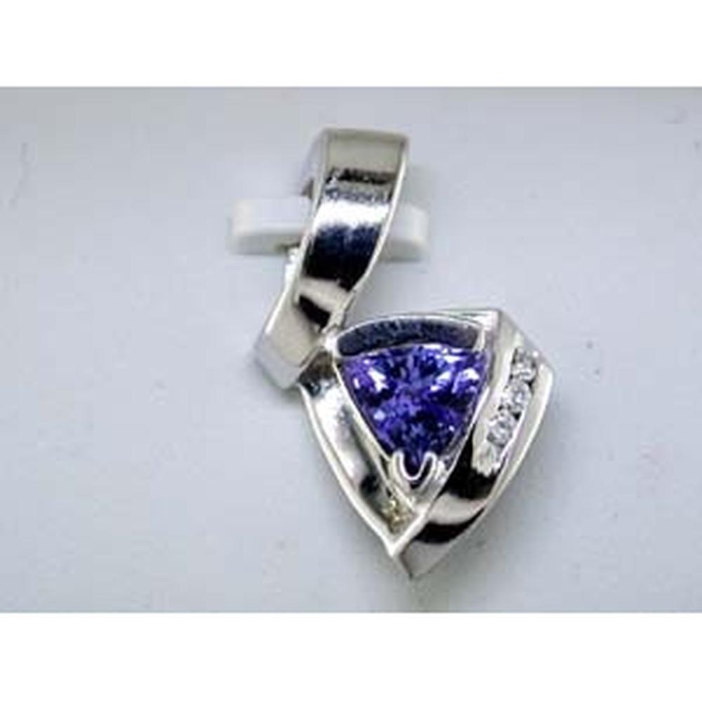 Royal 14K White Gold Tanzanite & Diamond Pendant - Celestial Elegance