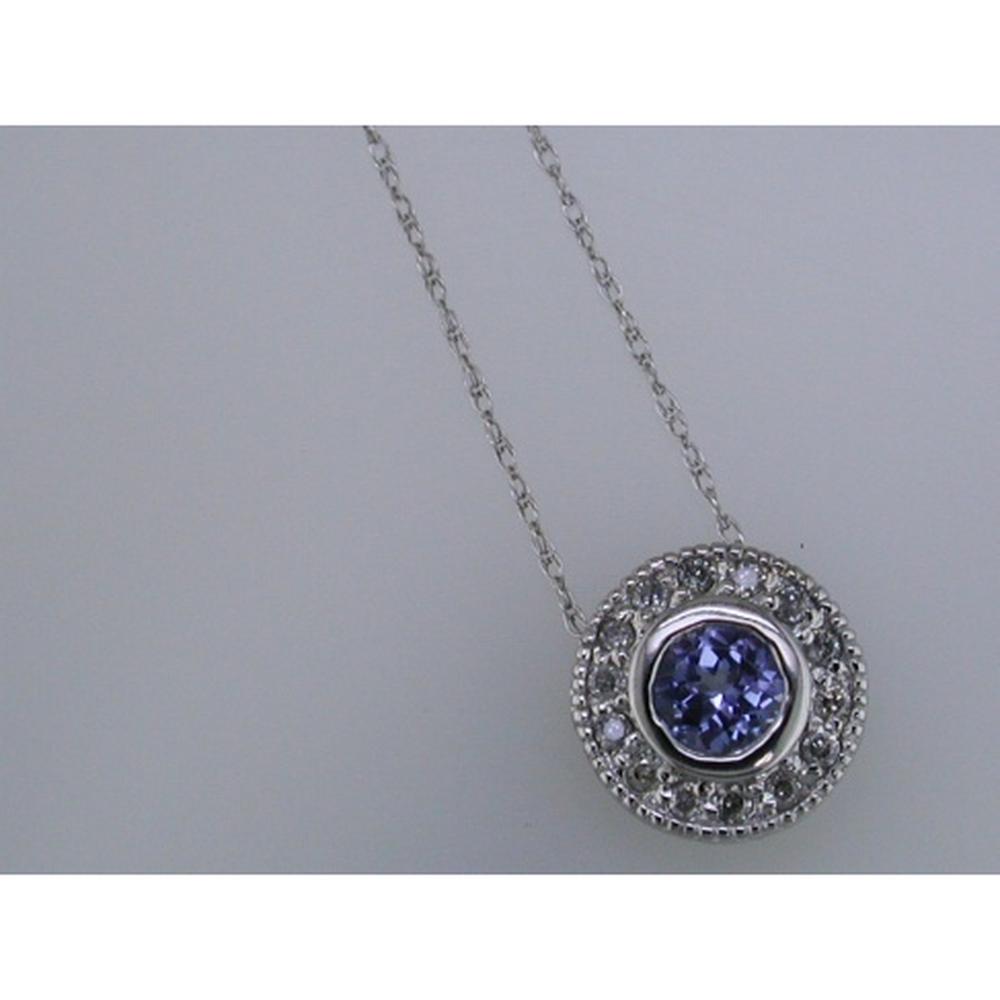 Royal 14K White Gold Tanzanite & Diamond Pendant - Celestial Elegance