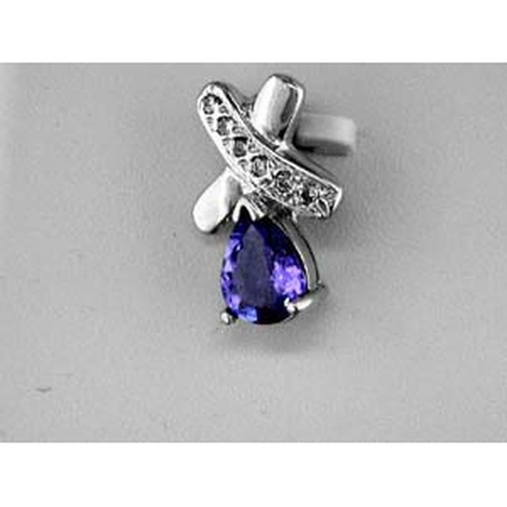 Royal 14K White Gold Tanzanite & Diamond Pendant - Timeless Elegance and Sparkling Brilliance