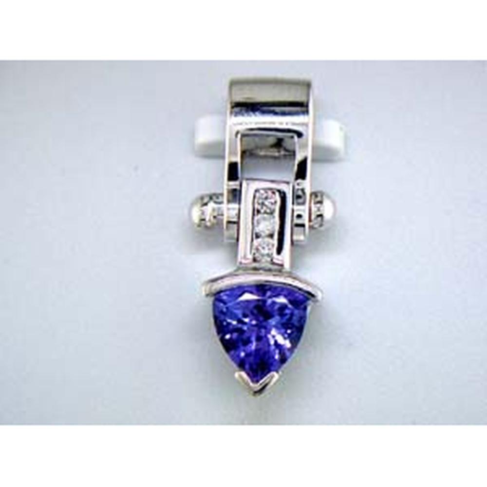 Royal 14K White Gold Tanzanite & Diamond Pendant - Timeless Elegance