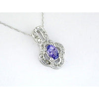 Royal 14K White Gold Tanzanite & Diamond Pendant - Timeless Elegance