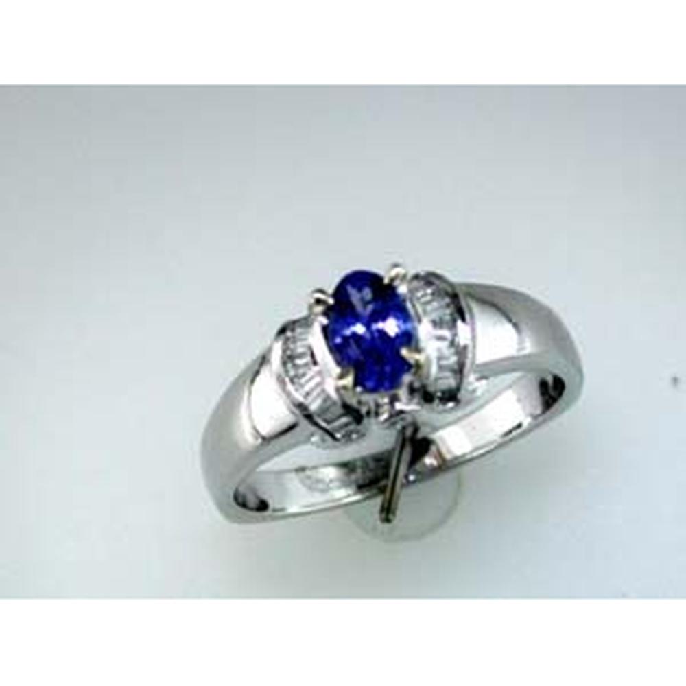 Royal 14K White Gold Tanzanite & Diamond Ring - 0.40 Carat Tanzanite, 0.25 Carat Diamond Total