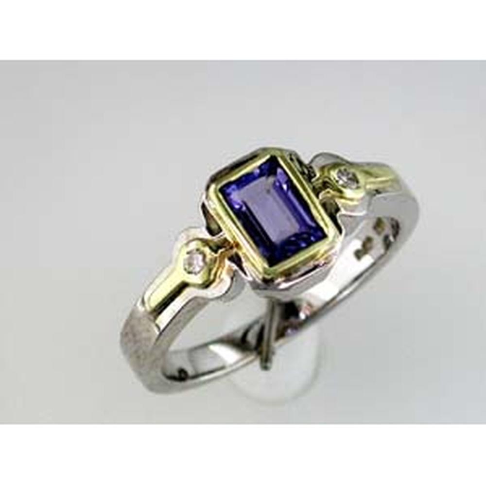 Royal 14K White Gold Tanzanite & Diamond Ring - 0.50 Carat Tanzanite, Round Diamonds