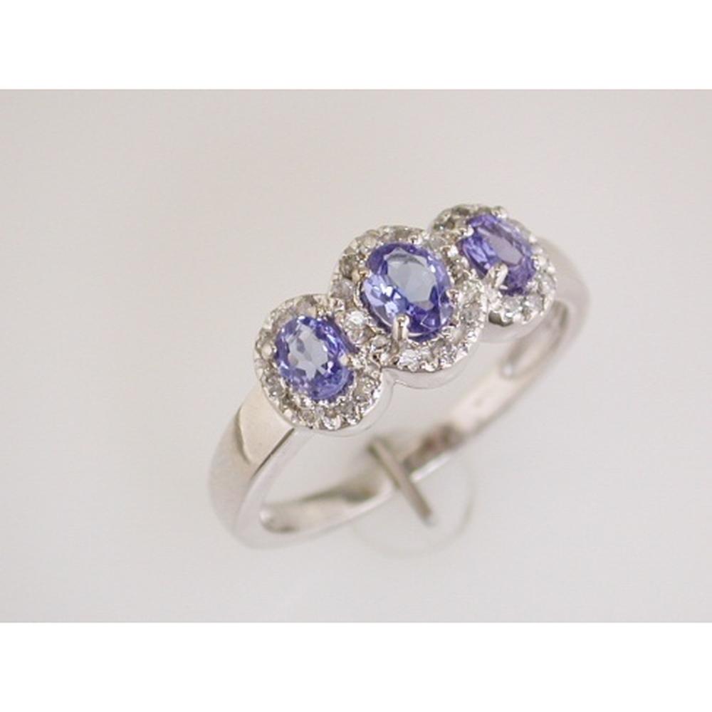 Royal 14K White Gold Tanzanite & Diamond Ring - 0.68 Carat Oval Tanzanite
