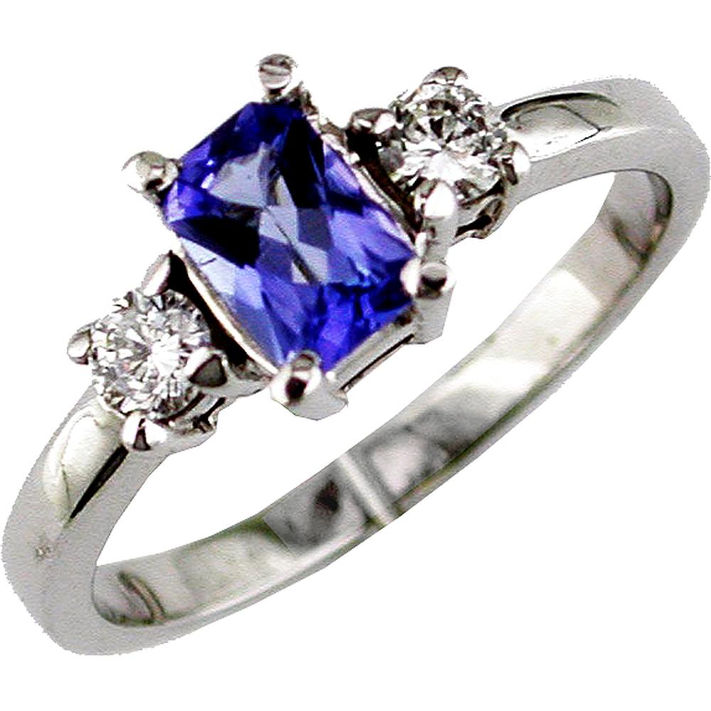 Royal 14K White Gold Tanzanite & Diamond Ring - 0.70 Carat Tanzanite, Round Diamonds